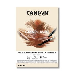 Canson Graduate Mixed Media Natural Çok Amaçlı Blok 220 gr. A5 30 yp. - 1