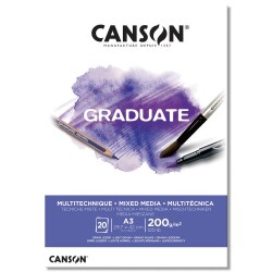Canson Graduate Mixed Media White Çok Amaçlı Blok 200 gr. A3 20 yp. - 1