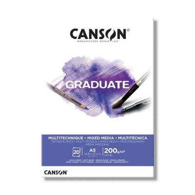 Canson Graduate Mixed Media White Çok Amaçlı Blok 200 gr. A5 20 yp. - 1