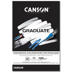 Canson Graduate Siyah Çizim Blok 120 gr. A3 20 yp. - 1