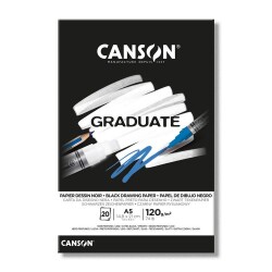 Canson Graduate Siyah Çizim Blok 120 gr. A5 20 yp. - 1