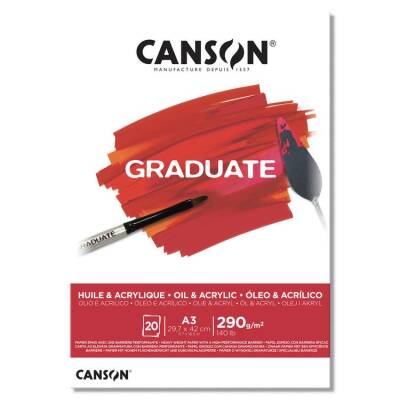 Canson Graduate Yağlıboya ve Akrilik Blok 290 gr. A3 20 yp. - 1