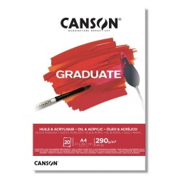 Canson Graduate Yağlıboya ve Akrilik Blok 290 gr. A4 20 yp. - 1
