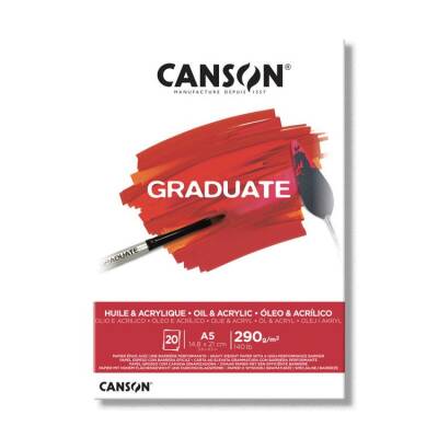 Canson Graduate Yağlıboya ve Akrilik Blok 290 gr. A5 20 yp. - 1