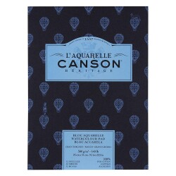 Canson Heritage Sulu Boya Blok 300 gr. 23x31 cm. 12 yp. Kalın Dokulu - 1