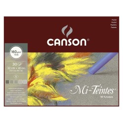 Canson Mi-Teintes Pastel Blok 160 gr. 32x41 cm. 30 yp. GREY TONES - 1