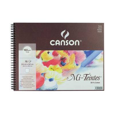 Canson Mi-Teintes Spiralli Pastel Blok 160 gr. 24x32 cm. 16 yp. WHITE - 1