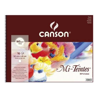 Canson Mi-Teintes Spiralli Pastel Blok 160 gr. 32x41 cm. 16 yp. WHITE - 1