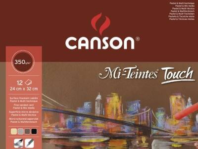 Canson Mi-Teintes Touch Kum Dokulu Pastel Blok 24x32 cm. 350 gr. 12 Sayfa - 1