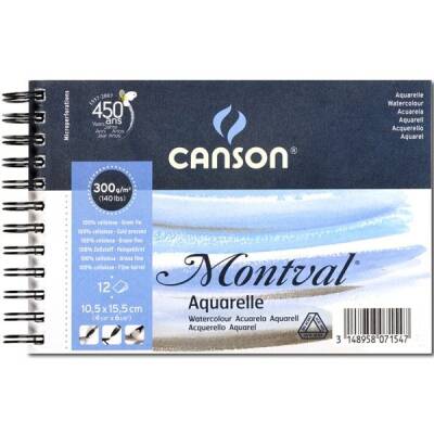 Canson Montval Suluboya Blok 300 gr. A6 10,5x15,5 cm. 12 Sayfa - 1