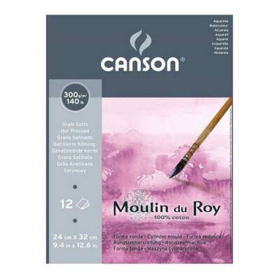 Canson Moulin du Roy Suluboya Blok %100 Pamuk 300 gr. 24x32 cm. 12 yp. Sıcak Baskı - 1