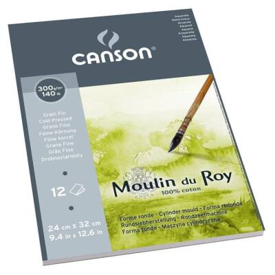 Canson Moulin du Roy Suluboya Blok %100 Pamuk 300 gr. 24x32 cm. 12 yp. Soğuk Baskı - 1