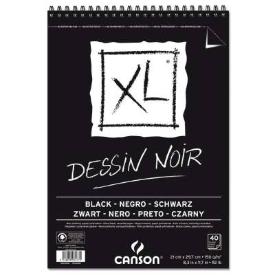 Canson XL Noir Siyah Eskiz Defteri 150 gr. A4 40 yp. - 1