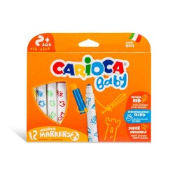 Carioca Baby Jumbo Yıkanabilir Keçeli Boya Kalemi 12 Renk 2+ Yaş - 1