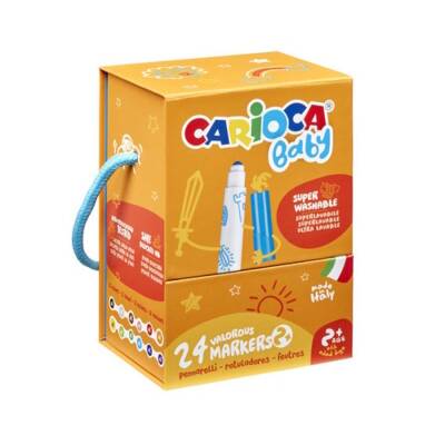 Carioca Baby Jumbo Yıkanabilir Keçeli Boya Kalemi 24'lü Sert Kutu 2+ Yaş - 1