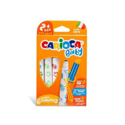 Carioca Baby Jumbo Yıkanabilir Keçeli Boya Kalemi 6 Renk 2+ Yaş - 1