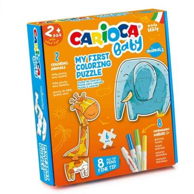 Carioca Baby Puzzle + 8 Renk Baby Keçeli Kalem HAYVANLAR 2+ Yaş - 1