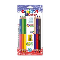 Carioca Bicolor Çift Uçlu Jumbo Kuru Boya Kalemi 6'lı (12 Renk) - 1