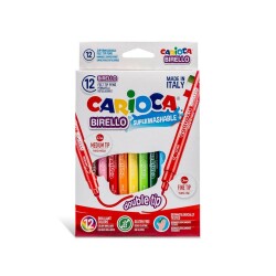 Carioca Birello Jumbo+Standart Çift Uçlu Yıkanabilir Keçeli Boya 12 Renk - 1