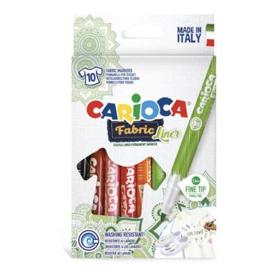 Carioca Fabric Liner Keçeli Kumaş Boyama Kalemi 10 Renk Fine - 1