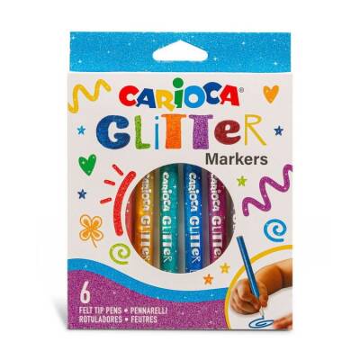 Carioca Glitter Marker Simli Keçeli Kalem 6 Renk - 1