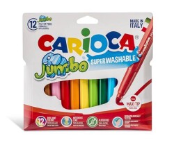 Carioca Jumbo Süper Yıkanabilir Kalın Keçeli Boya 12 Renk - 1
