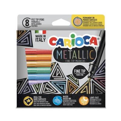Carioca Metalik Keçeli Kalem 8 Renk Fine Tip - 1