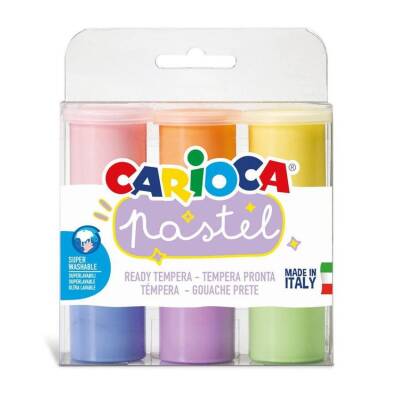 Carioca Pastel Tempera Süper Yıkanabilir Sulu Boya 6 Renk x 25 ml. - 1
