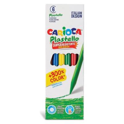 Carioca Plastello Elleri Kirletmeyen Yıkanabilir Pastel Boya Kalemi 6'lı - 1