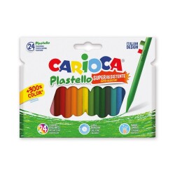 Carioca Plastello Jumbo Üçgen Elleri Kirletmeyen Yıkanabilir Pastel Boya Kalemi 24'lü - 1