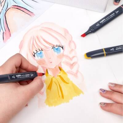 Carioca Plus Sketch Marker Çift Taraflı Çizim Kalemi 10 Renk Sert Kutu - 2