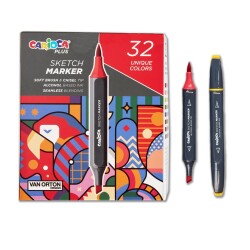 Carioca Plus Sketch Marker Çift Taraflı Çizim Kalemi 32 Renk Plastik Kutu - 3