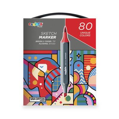 Carioca Plus Sketch Marker Çift Taraflı Çizim Kalemi 80 Renk Plastik Kutu - 2