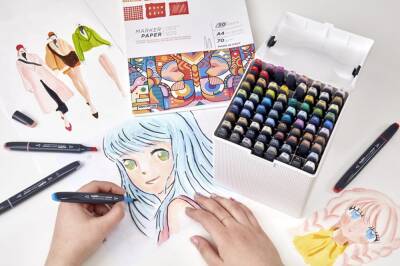 Carioca Plus Sketch Marker Çift Taraflı Çizim Kalemi 80 Renk Plastik Kutu - 3