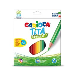 Carioca Tita Üçgen Kuru Boya Kalemi 24 Renk - 1