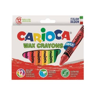 Carioca Wax Crayons Maxi Yıkanabilir Jumbo Pastel Boya Kalemi 12'li - 1