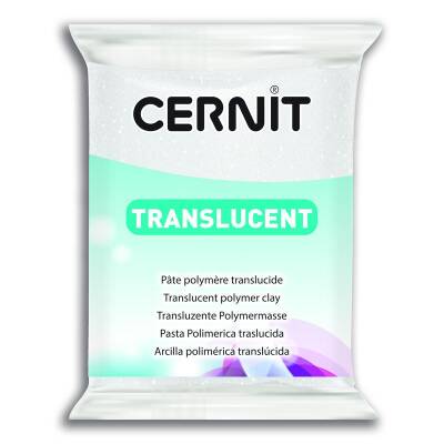 Cernit Translucent (Transparan) Polimer Kil 56 gr 010 Glitter White - 1