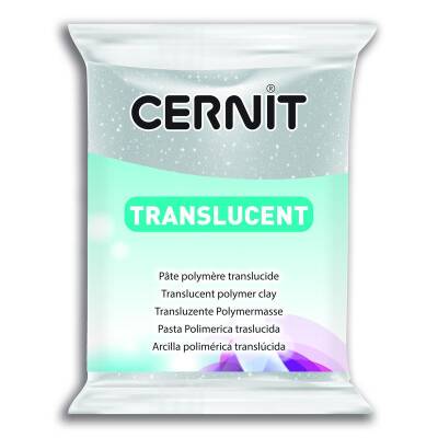 Cernit Translucent (Transparan) Polimer Kil 56 gr 080 Glitter Silver - 1