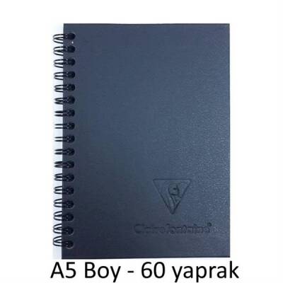 Clairefontaine Carbon Siyah Çizim Blok A5 Sert Kapaklı Spiralli 120 gr. 60 Yaprak - 1