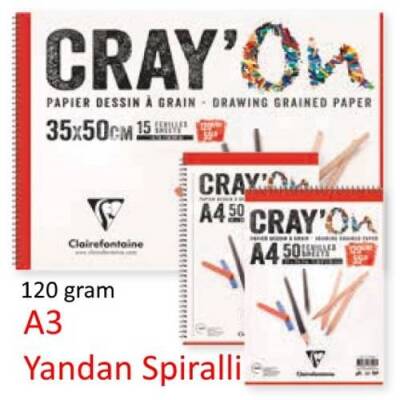 Clairefontaine Cray'On Çizim Blok A3 Yandan Spiralli 120 gr. 50 Yaprak - 1