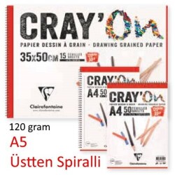 Clairefontaine Cray'On Çizim Blok A5 Üstten Spiralli 120 gr. 50 Yaprak - 1