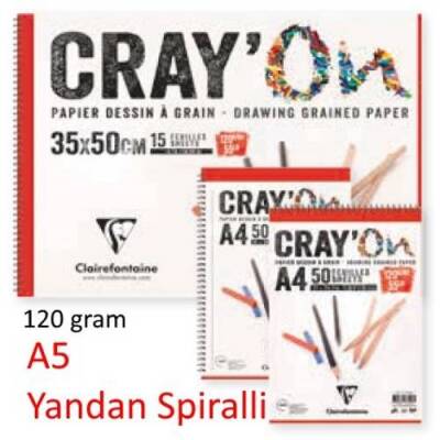 Clairefontaine Cray'On Çizim Blok A5 Yandan Spiralli 120 gr. 50 Yaprak - 1