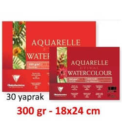 Clairefontaine Etival Classic Suluboya Blok 18x24 cm Uzun Kenarı Yapışkanlı 300 gr. 30 Yaprak - 1