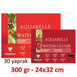 Clairefontaine Etival Classic Suluboya Blok 24x32 cm Uzun Kenarı Yapışkanlı 300 gr. 30 Yaprak - 1