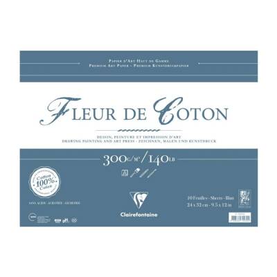 Clairefontaine Fleur De Coton %100 Pamuk Sanatsal Blok 300 gr 10 yp 24x32 cm - 1