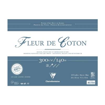Clairefontaine Fleur De Coton %100 Pamuk Sanatsal Blok 300 gr 10 yp 24x32 cm - 1