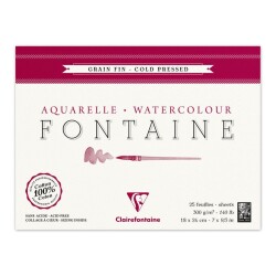Clairefontaine Fontaine Suluboya Blok %100 Pamuk 300 gr. 10 yp. 18x24 cm. - 1