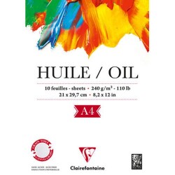Clairefontaine Huile Oil Akrilik ve Yağlıboya Blok 240 gr. 10 yp. A4 - 1