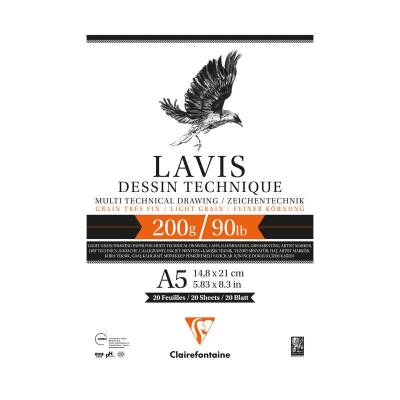 Clairefontaine Lavis Multi Teknik Çizim Blok 200 gr. 20 Yp. A5 - 1