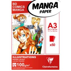 Clairefontaine Manga Markör Blok A3 100 gr 50 yp - 1